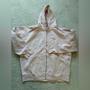 Brandy Melville O/S Light Pink Zip-Up Hoodie